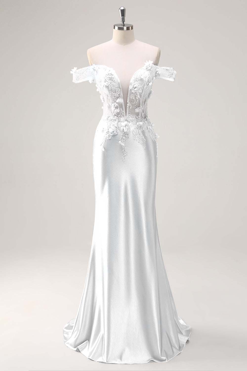 Strapless Sleeveless Long Mermaid Prom Dress With Appliques Pleated BMBRIDE