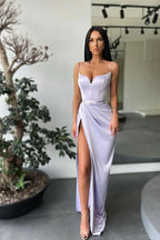 Spaghetti-Straps Mermaid Prom Dress Split BM bride