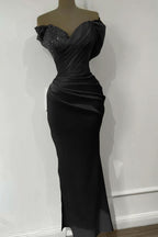 Orange Sweetheart Mermaid Sequins Evening Dress with Off-The-Shoulder Online BM bride