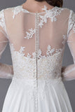 Long Sleeve Lace Wedding Dress with Slit BM bride