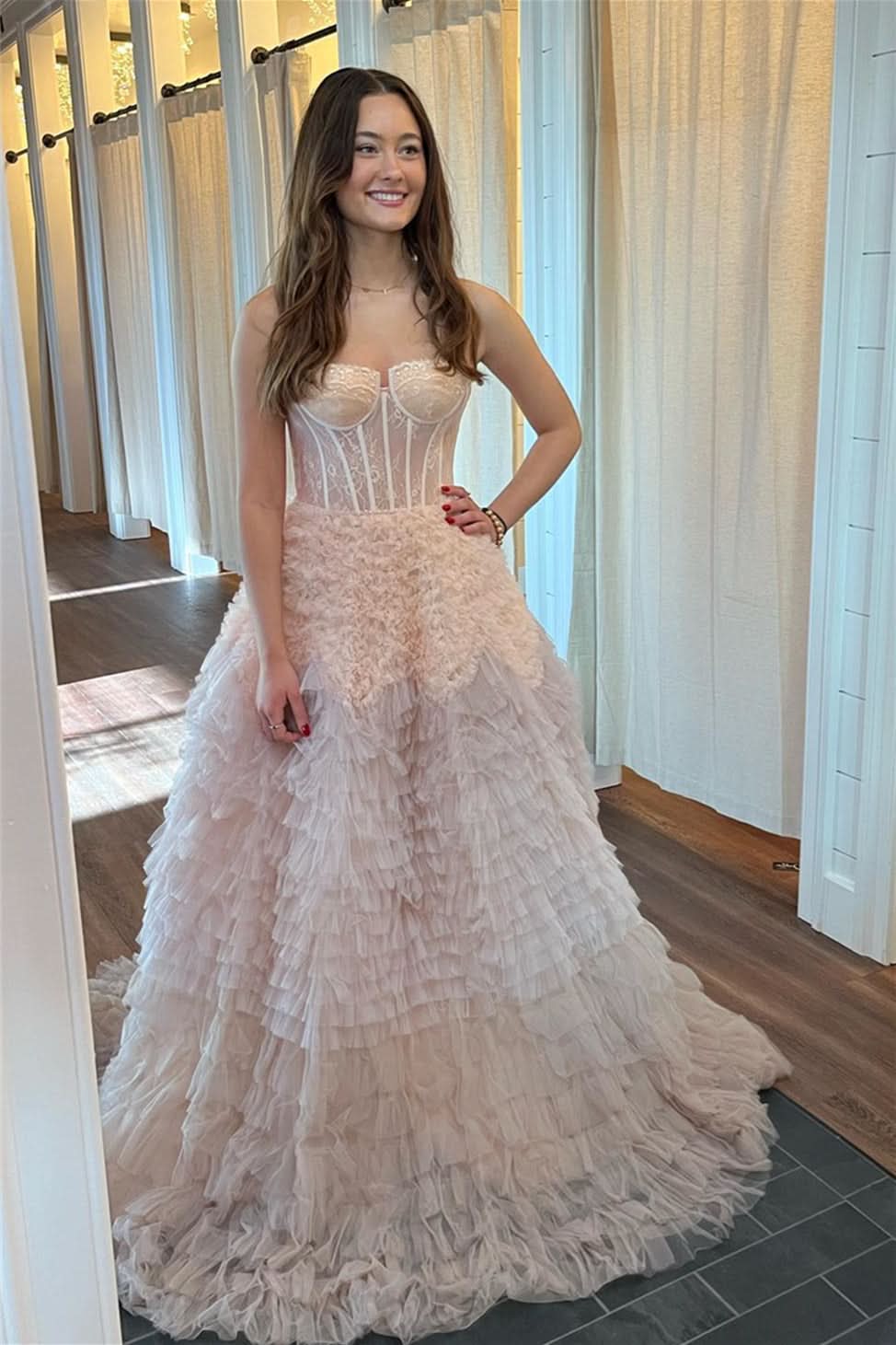 Alluring Mermaid V Neck Red Glitter Satin Prom Dress with Striking Elegance BM bride