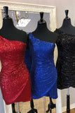 Trendy One Shoulder Bodycon Pleated Homecoming Dress BM bride