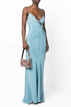 Spaghetti Strap Backless Sleeveless Long Prom Dress With Ruffles
