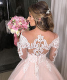 Off-the-Shoulder Sweetheart Wedding Dress Backless With Appliques Lace Ruffles Tulle BM bride