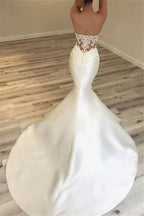 Elegant V-Neck Sleeveless Lace Applique Boho Wedding Dress BM bride