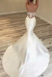 Elegant V-Neck Sleeveless Lace Applique Boho Wedding Dress BM bride