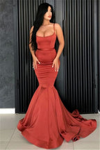 Burnt Orange Long Mermaid Prom Dress BM bride