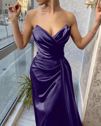 Brown Sweetheart Sleeveless Mermaid Prom Dress with Split and Ruffles BM bride