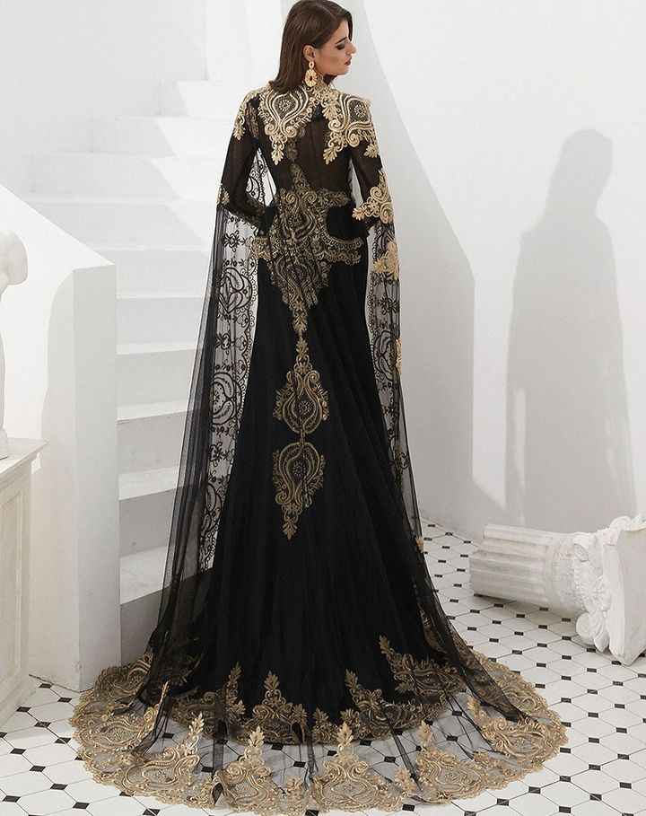 Amazing Long Sleeves Mermaid Prom Dress With Gold Appliques Cape