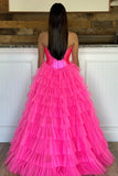 Enchanting A-Line Sweetheart Tiered Tulle Prom Dress with Slit BM bride