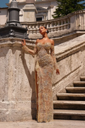 Off the Shoulder Long Sleeves Long Mermaid Prom Dress With Lace Appliques BMBRIDE