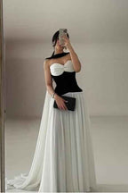 Strapless Sweetheart Sleeveless Long Prom Dress With Ruffles