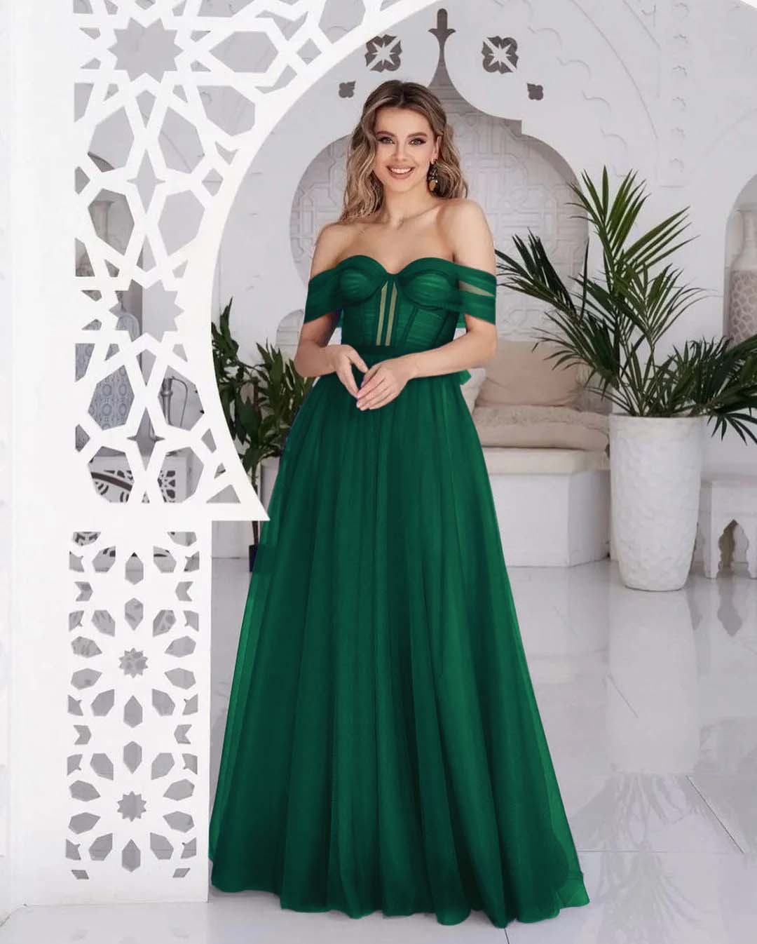Stunning Tulle Off the Shoulder Sweetheart Strapless Royal Blue Prom Dress BMBRIDE