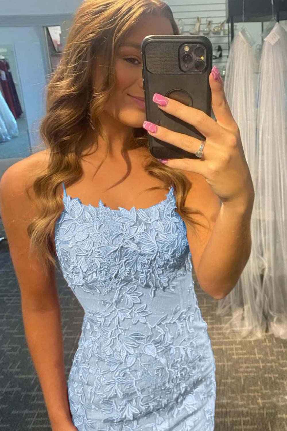 Orange Short Tight Homecoming Dress with Lace Beading Bmbride