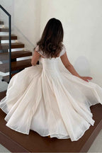 Charming Straps Sleeveless Sweetheart Prom Dress With Tulle Pleated