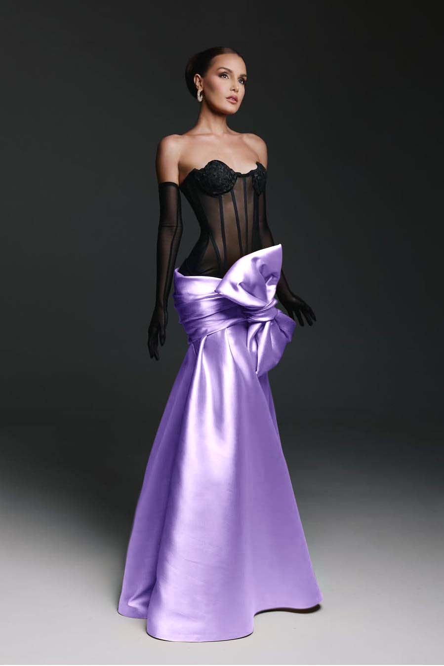 Strapless Sweetheart Sleeveless Long Mermaid Prom Dress With Gloves BMBRIDE