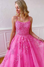 Princess Yellow Spaghetti Straps Prom Dress