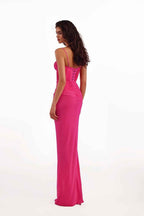 Strapless Sweetheart High Split Long Prom Dress With Long Sleeves