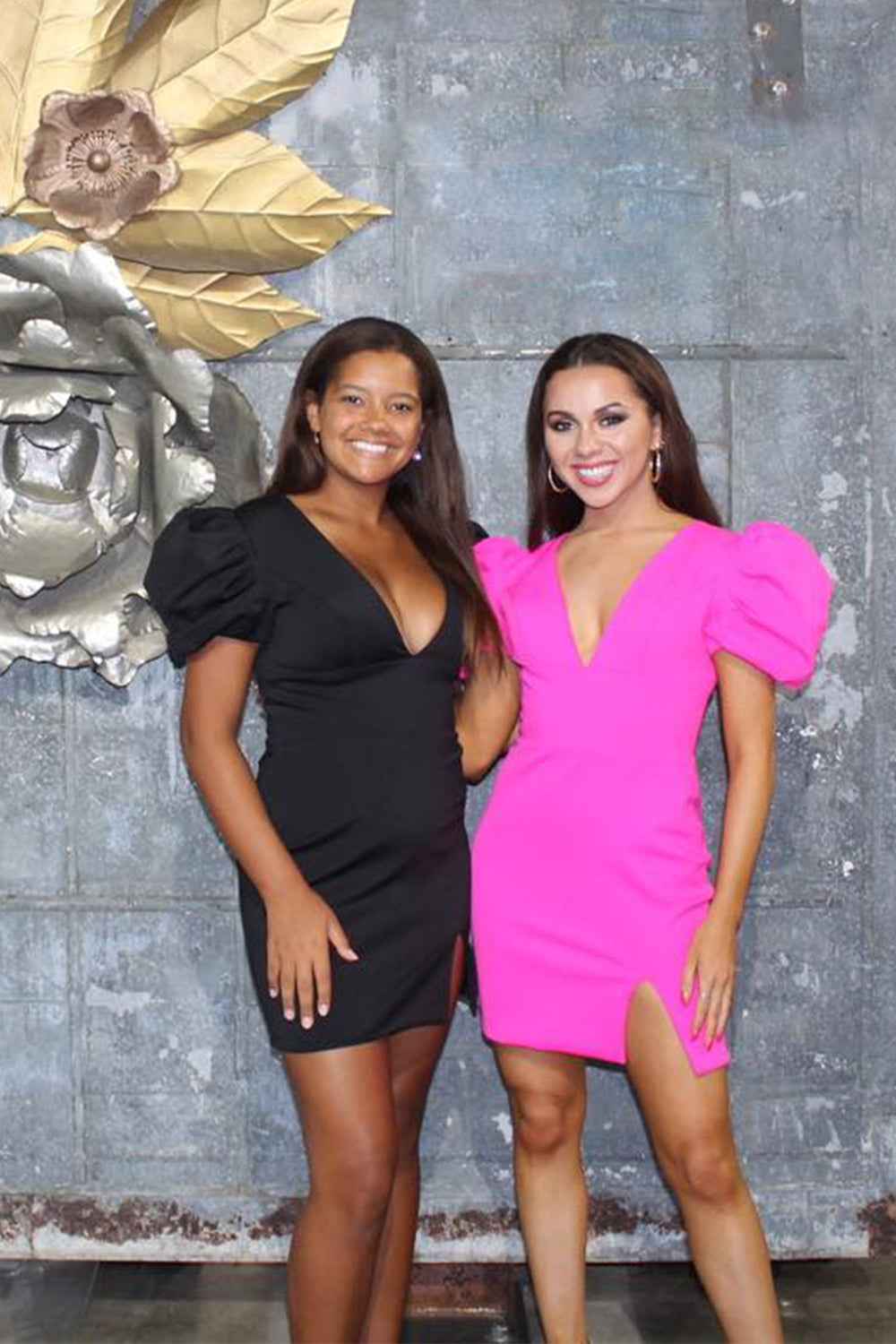 Simple Fuchsia V-Neck Short Sleeves Tight Short Homecoming Dress Bmbride