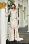 Fashion V-Neck Long Sleeve Mermaid idal Dress BMbride