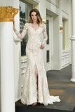 Fashion V-Neck Long Sleeve Mermaid idal Dress BMbride
