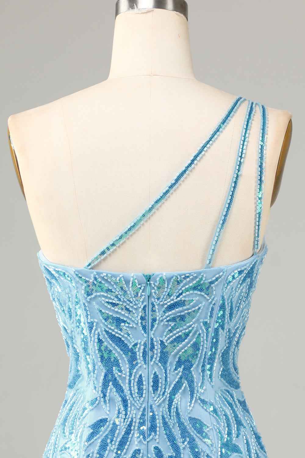 Sparkly Blue Beaded Fringed Tight Short Homecoming Dress Bmbride