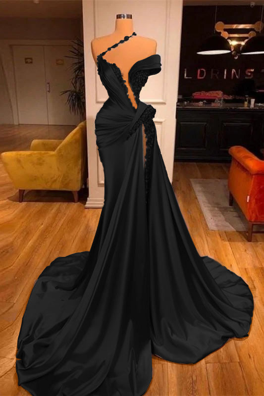 Mermaid Off the Shoulder Sleeveless Prom Dress Long Beadings With Split BMBRIDE