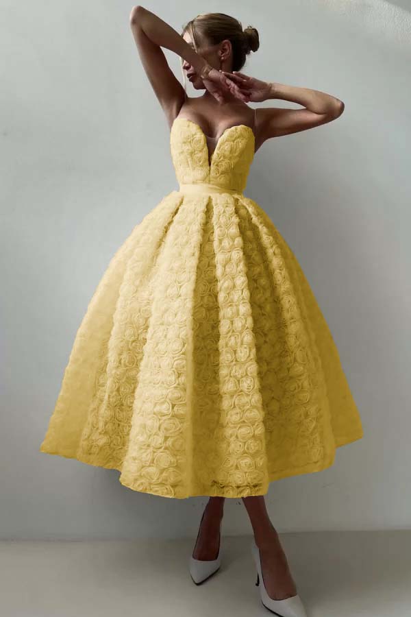 Strapless Sleeveless Long A Line Prom Dress With Appliques Belt