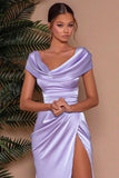 Off-The-Shoulder Mermaid Evening Dress with Split BM bride