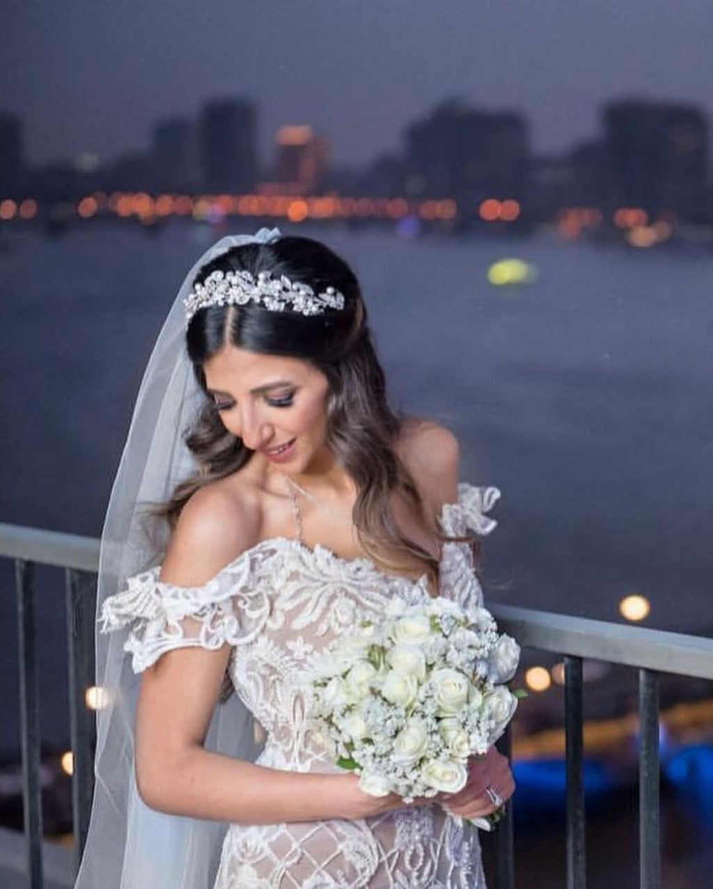 Beautiful Long Mermaid Wedding Dress Off-the-shoulder With Lace Tulle BM bride