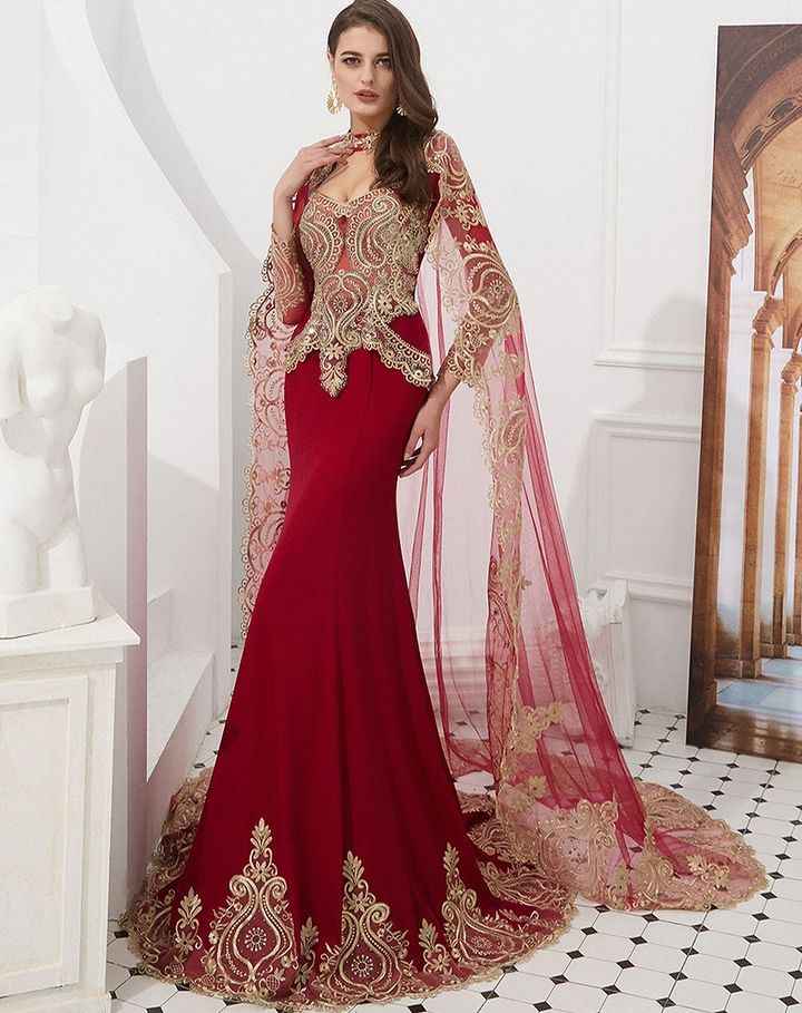 Amazing Long Sleeves Mermaid Prom Dress With Gold Appliques Cape