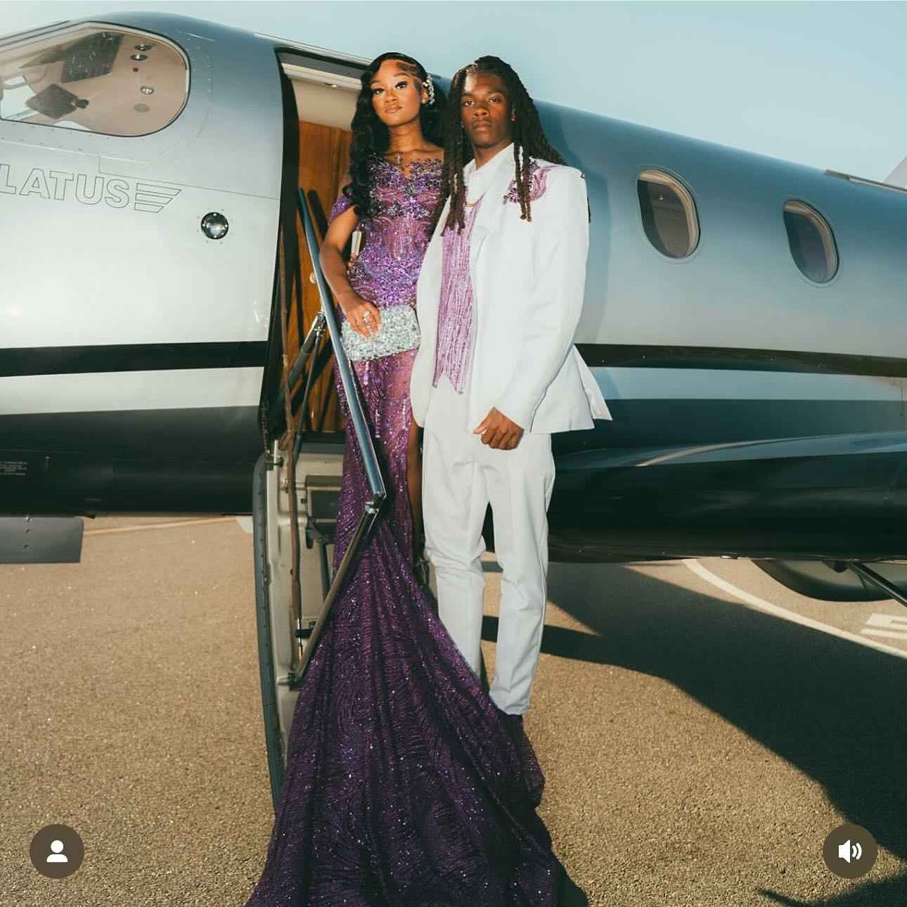 Purple Royalty - Sequined Mermaid Prom Dress with 3D Florals & Train