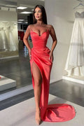 Sleeveless Sweetheart Long Mermaid Prom Dress with Split BM bride