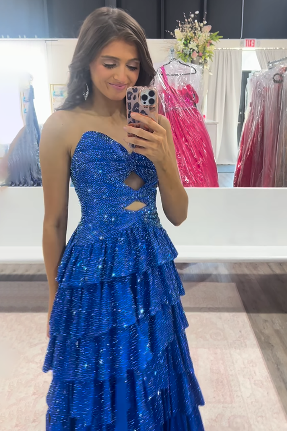 Sparkly Yellow Sweetheart A-Line Satin Ruffled Cut-Out Long Prom Dress with Beading