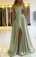 Charming Spaghetti Straps Backless Sleeveless Long Prom Dress With Split