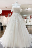 Modest Off-the-Shoulder Princess Wedding Dress with Tulle Lace Ruffles BM bride