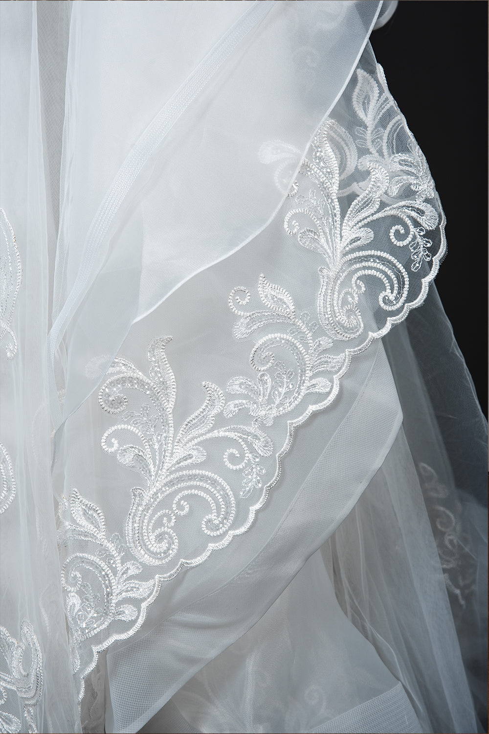 A-Line V-neck Hi-Lo Wedding Dress Open Back Ruffles Tulle With Appliques Lace BM bride