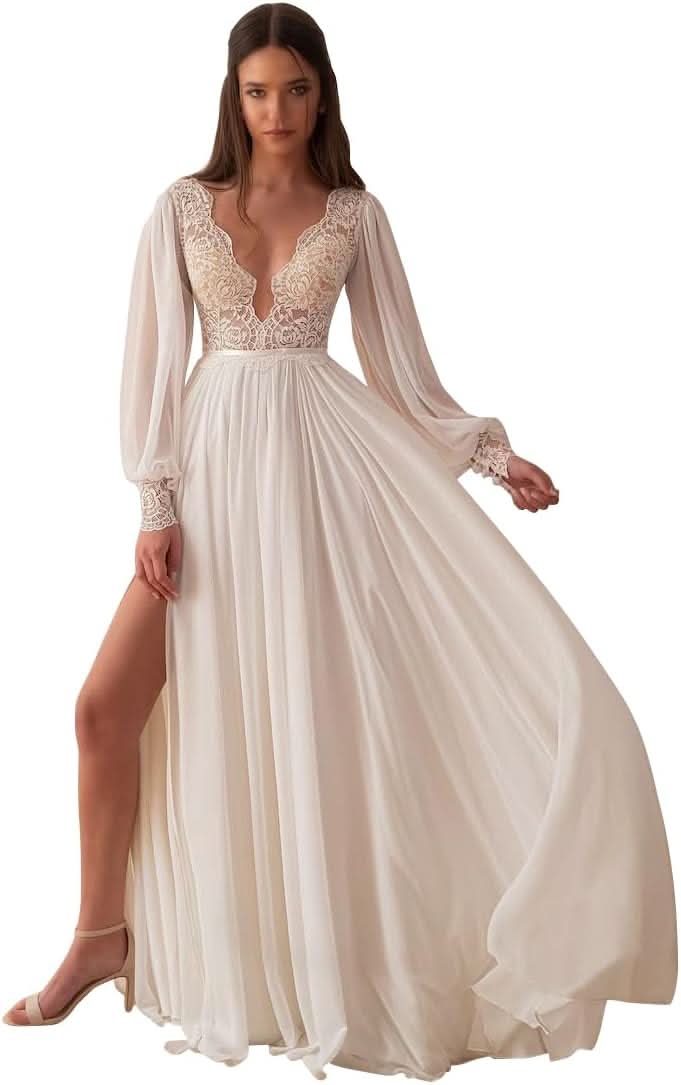 Lace Appliqued Wedding Dresses for Bride 2025 Beach Wedding Bridal Gowns for Women SE002