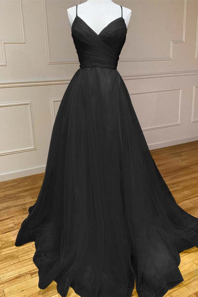 Amazing Yellow Spaghetti Strap Sleeveless V Neck Prom Dress String Back