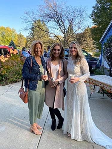 Women's Beach Wedding Dresses for Bride 2022 Vintage Long Sleeves Lace Bohemian Bridal Gown Bmbride