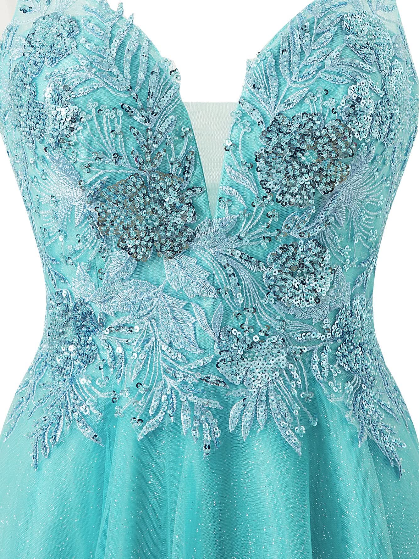 Short Spaghetti Strap Glitter Tulle A-Line Homecoming Dress BM bride