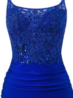 Stylish Royal Blue Sheath Short Spaghetti Strap Jersey Homecoming Dress BM bride
