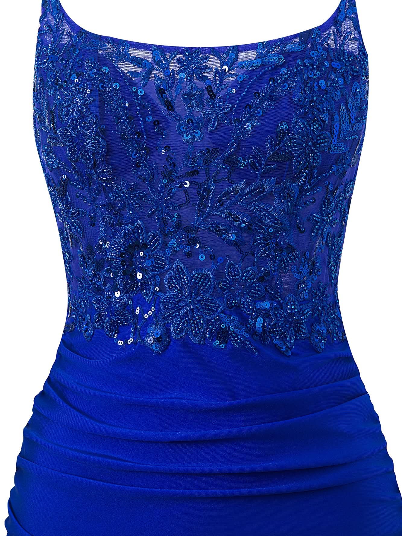 Stylish Royal Blue Sheath Short Spaghetti Strap Jersey Homecoming Dress BM bride