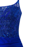 Stylish Royal Blue Sheath Short Spaghetti Strap Jersey Homecoming Dress BM bride