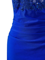 Stylish Royal Blue Sheath Short Spaghetti Strap Jersey Homecoming Dress BM bride