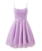 Evelyn Navy Blue | A-line Chiffon Short Homecoming Dress BM bride