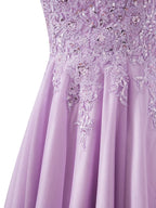 Evelyn Navy Blue | A-line Chiffon Short Homecoming Dress BM bride