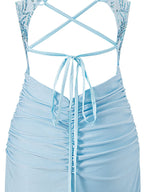 Classy Sheath Short V Neck Jersey Homecoming Dress in Ella Blue BM bride