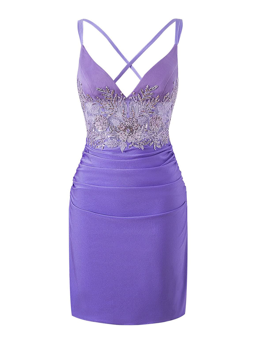 Classy Sheath Short V Neck Jersey Homecoming Dress in Ella Blue BM bride
