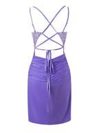 Classy Sheath Short V Neck Jersey Homecoming Dress in Ella Blue BM bride